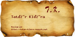 Tatár Klára névjegykártya