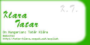klara tatar business card