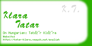 klara tatar business card